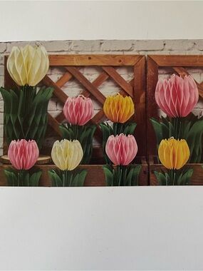 Decorative Tulip Honeycombs-Pink, Yellow, Cream. Set of 12. NEW 💐🌷💐